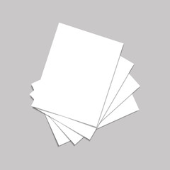 Blank catalog, magazines, book mock up on grey background. Vector illustration.

