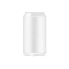 Mock up blank aluminum can on white background. Vector 
