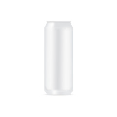 Mock up blank aluminum can on white background. Vector 
