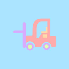 Vector illustration in flat style Forklift truck
