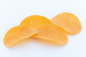 Potato chips on the papric. Eco food.