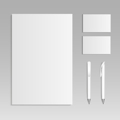 Vector realistic branding mock up isolated on white background.
