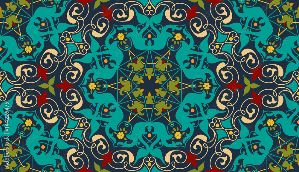 Poster zentangle styled geometric ornament pattern element. orient traditional ornament. boho styled. abstr