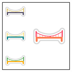 Collection of Vector illustration in paper sticker style metal bridge