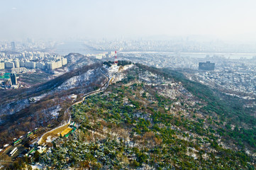 Seoul scenery from the top of Seoul Tower