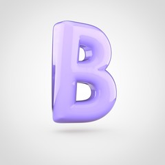 Glossy violet paint letter B uppercase