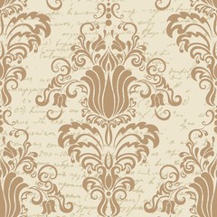 Vector damask seamless pattern element. Classical luxury old fashioned damask ornament, royal victorian seamless texture for wallpapers, textile, wrapping. Exquisite floral baroque template.