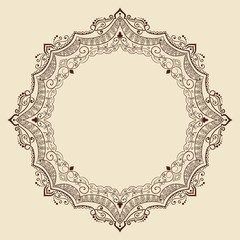 Obraz premium Vector fine floral round frame. Decorative element for invitations and cards. Border element