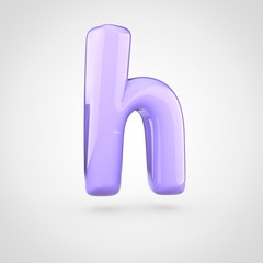 Glossy violet paint letter H lowercase