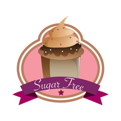 sugar free no sugar add. flat vector illustration