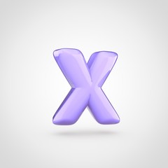 Glossy violet paint letter X lowercase