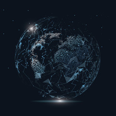 World map point, line, composition, representing the global, Global network connection,international meaning.