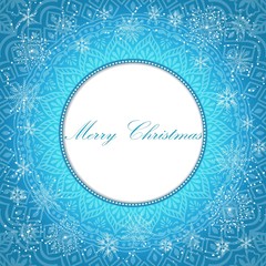 Elegant Christmas background with snowflakes and place for text. Abstract winter background. Vector Illustration.