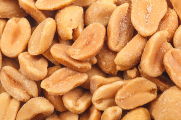 Salty peanut close up