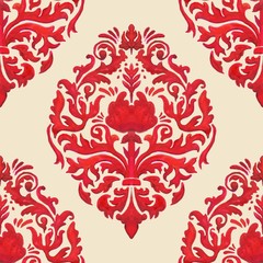 Vector damask seamless pattern element. Classical luxury old fashioned damask ornament, royal victorian seamless texture for wallpapers, textile, wrapping. Exquisite floral baroque template.