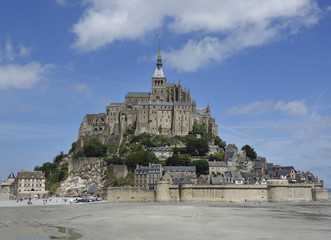 Fototapeta na wymiar Abbey of Mont Saint Michel. Landscape in Normandy.