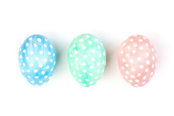 Easter eggs on white background