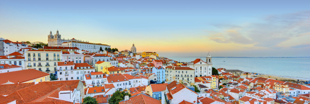 Lisbon Historical City Panorama, Alfama Architecture