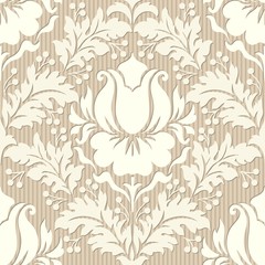 Fototapeta premium Vector damask seamless pattern element. Classical luxury old fashioned damask ornament, royal victorian seamless texture for wallpapers, textile, wrapping. Exquisite floral baroque template.