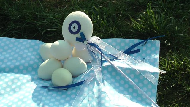Eggs and nazar ornament