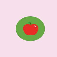 Red apple icon. flat design