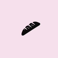 Baguette bread icon. flat design