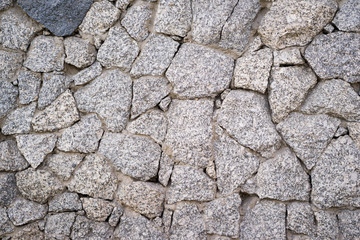 the texture of the stone wall. Granite