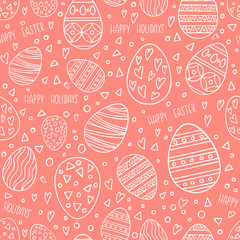 Seamless pattern with hand drawn Easter eggs