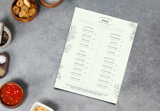 Modern Menu Layout Template