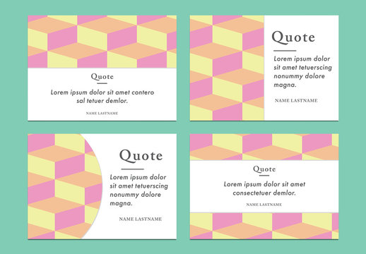 Pastel Geometric Pattern Postcards