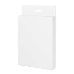 White Product Package Box Illustration Isolated On White Background. Mock Up Template Ready For Your Design. Product Packing Vector EPS10