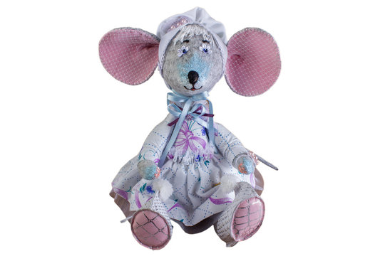 Doll tilda isolated on white.  doll Mouse.