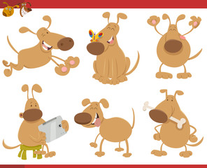 dog cartoon characters set