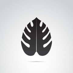 Exotic leaf vector icon.