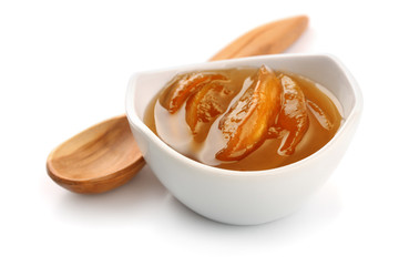 Bowl of peach jam