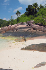 Island of volcanic origin. Baie Lazare, Mahe, Seychelles