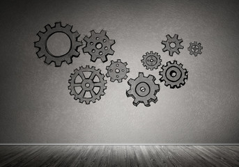 Gear mechanism as teamwork concept
