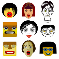 Set of funny avatar portraits