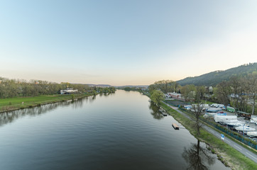 Fototapeta premium Vltava river from The Bridge of Intelligentsia