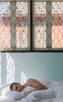 Man sleeping on the bed