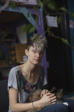 Young woman hanging out in her apartment