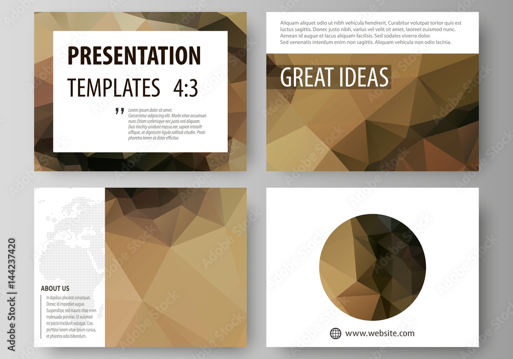Poster set of business templates for presentation slides. easy editable abstract vector layouts in flat des