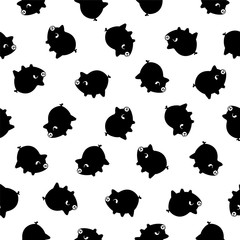 Seamless vector pattern - pig