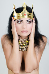 Girl with a crown on a head