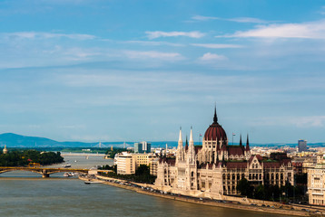 Fototapeta na wymiar Budapest - view from Royal Palace Hill on Parliament