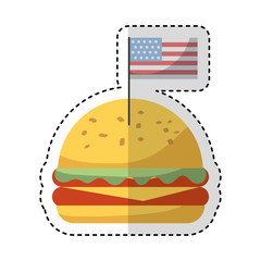delicious burger fast food isolated icon vector illustration design