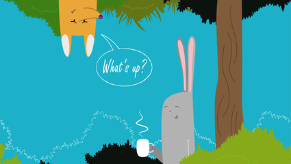 Cute banner with rabbit