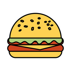 delicious burger fast food isolated icon vector illustration design