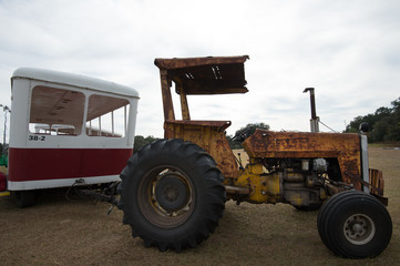 Fototapeta premium Vintage carnival and fair rides amusement park