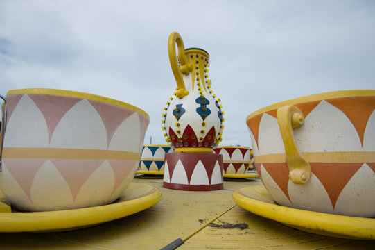 Vintage carnival and fair rides amusement park